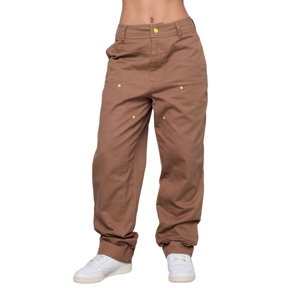 ME Melody Ehsani Womens Pants Size Large Brown Western Carpenter Cargo Trouser